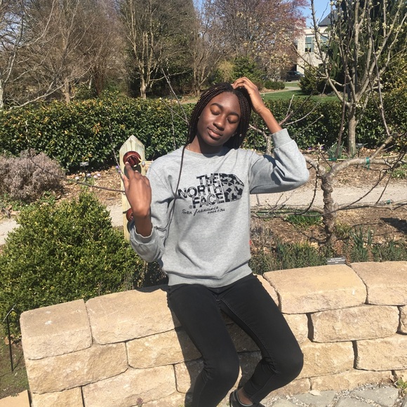 North Face Gray Pullover Logo Sweatshirt - Picture 4 of 8